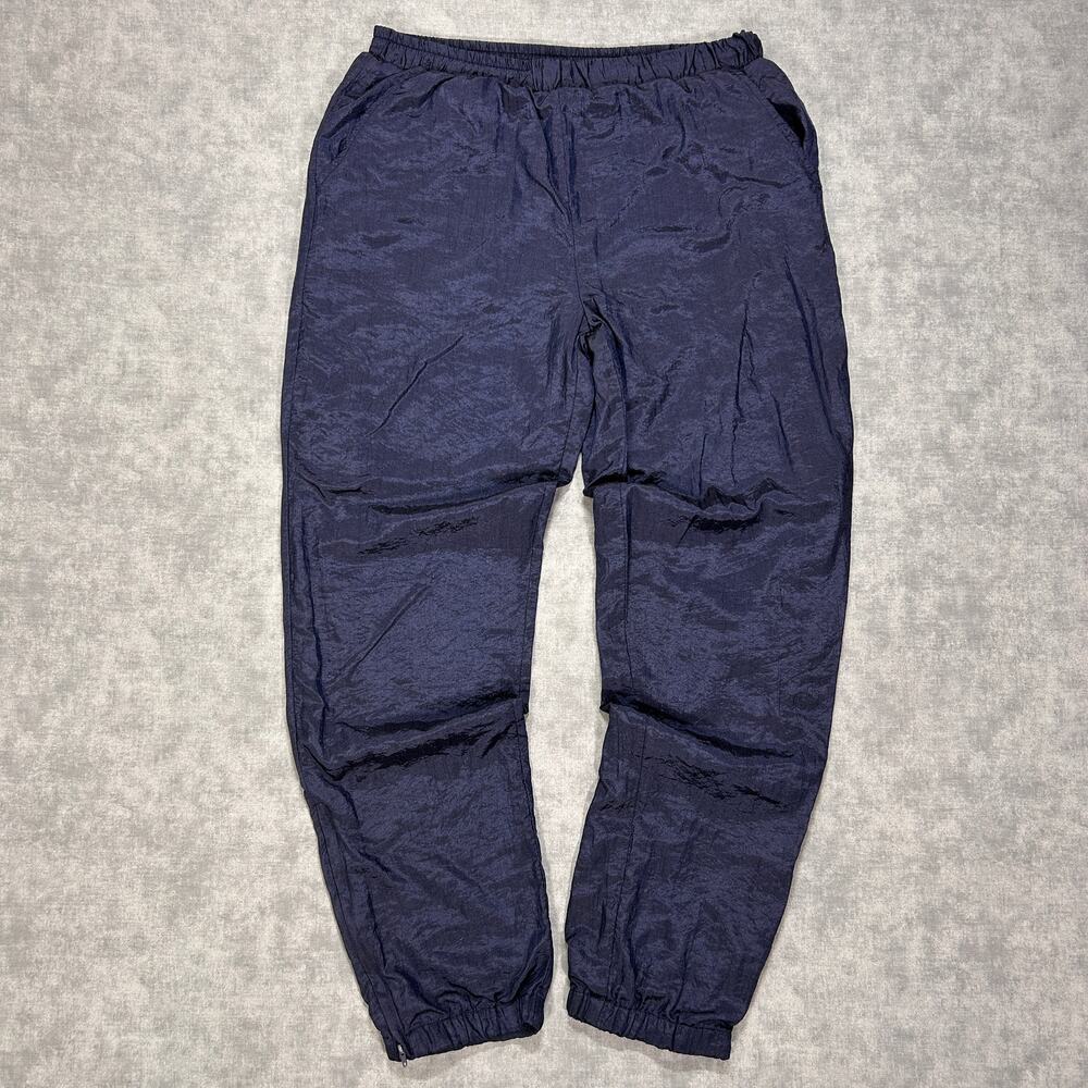 VTG Pierre Cardin navy blue active streetwear lined nylon track pants mens M